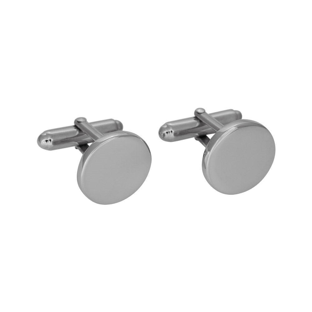 SON Rhd. sølv manchetknapper rund/blank 15mm – Smykke i sølv fra SON of NOA – Varenr. '40670040900