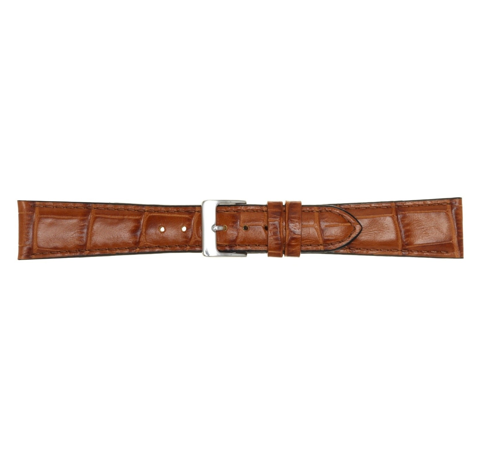 Condor Urrem i cognac blank imiteret alligator skind føres i 12-22mm, fra Romenta