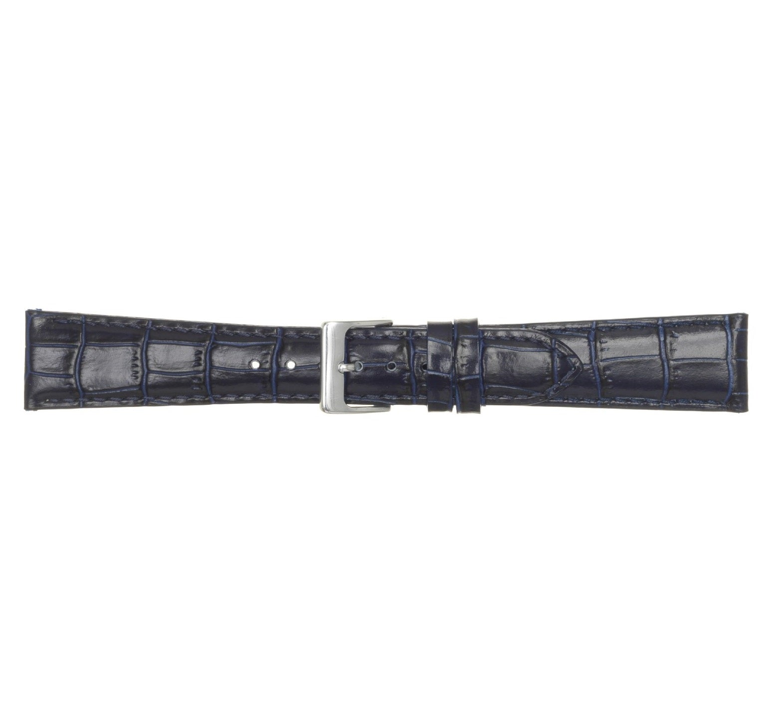 Condor Urrem i mørkeblå blank imiteret alligator skind føres i 12-22mm, fra Romenta