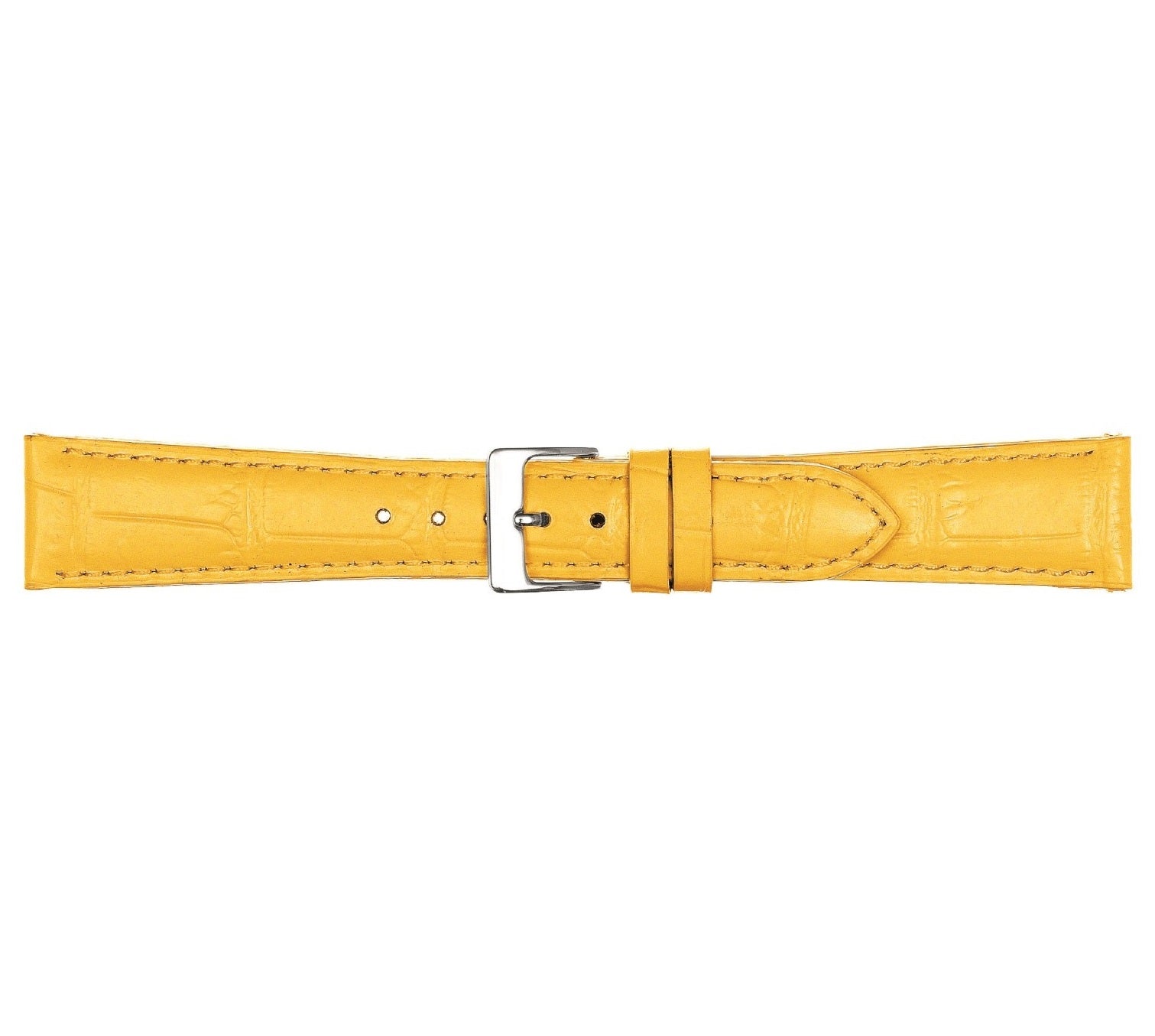 Condor Urrem i gul blank imiteret alligator skind føres i 12-22mm, fra Romenta