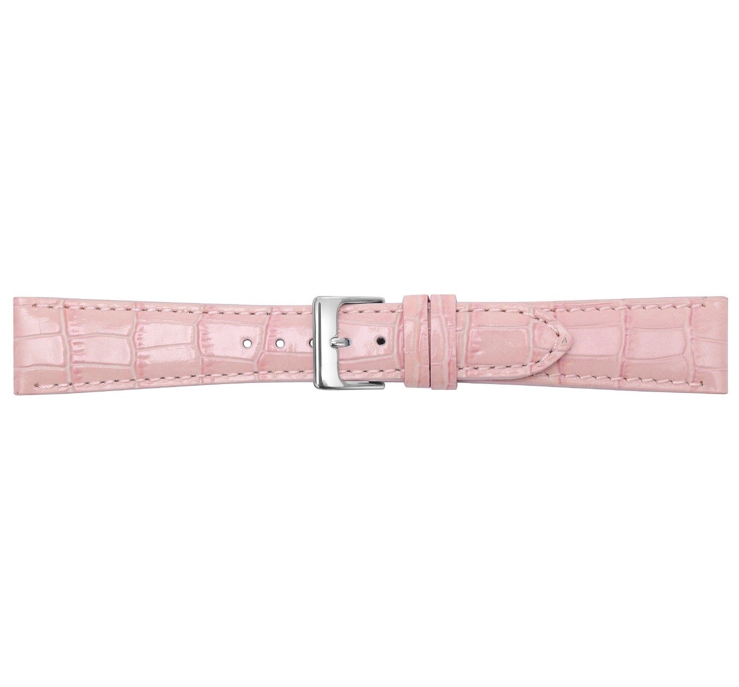 Condor Urrem i lyserød blank imiteret alligator skind føres i 12-22mm, fra Romenta