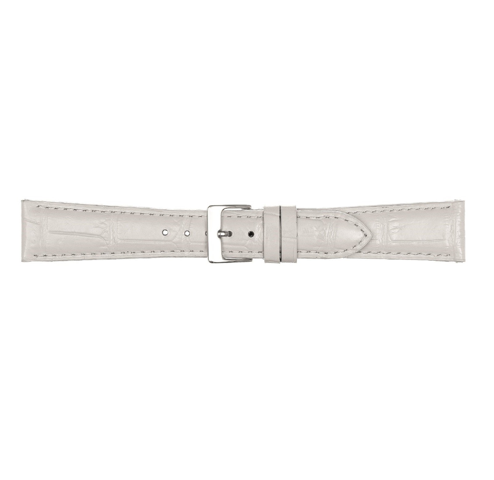 Condor Urrem i hvid blank imiteret alligator skind føres i 12-22mm, fra Romenta