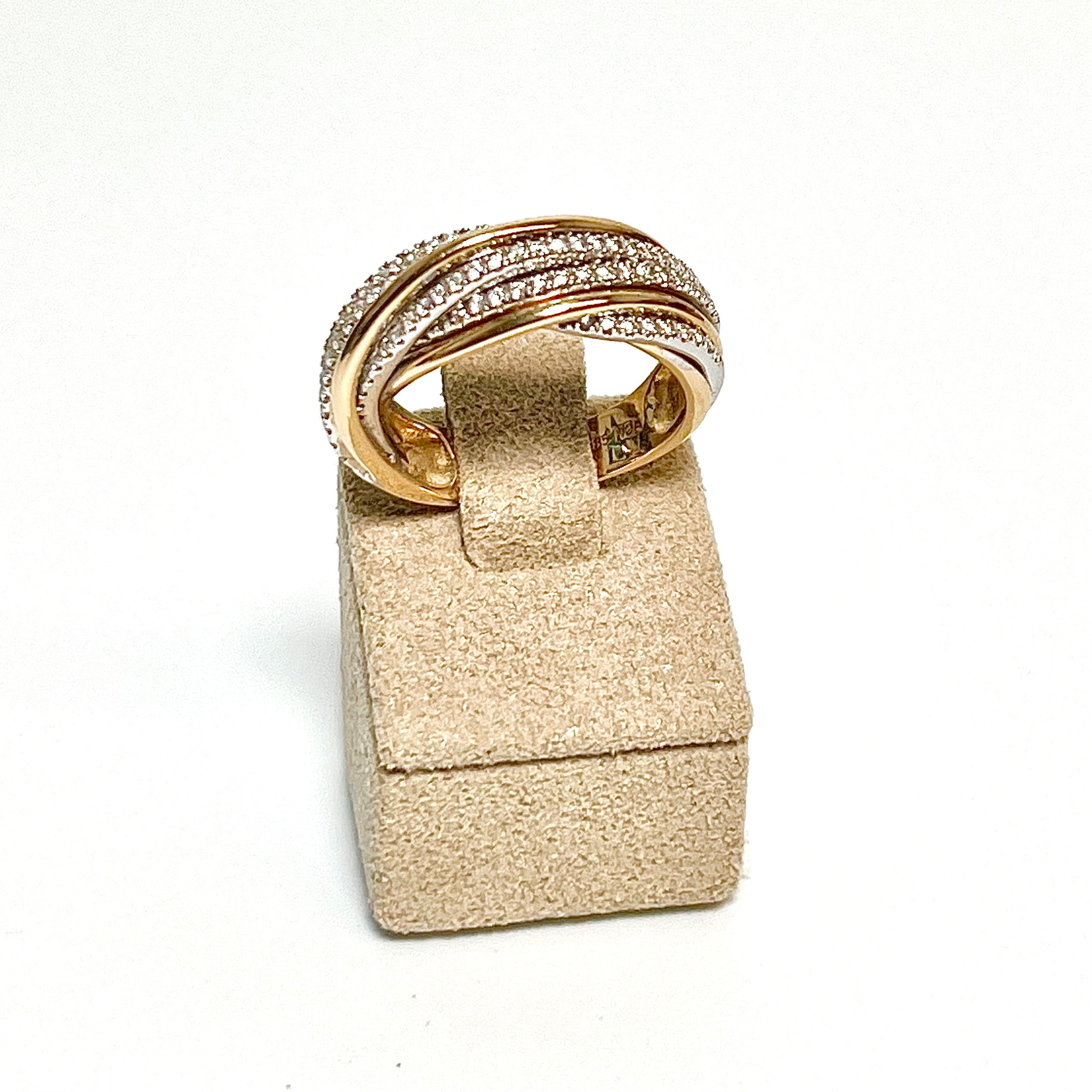 Ring med diamanter 14kt. - str 55