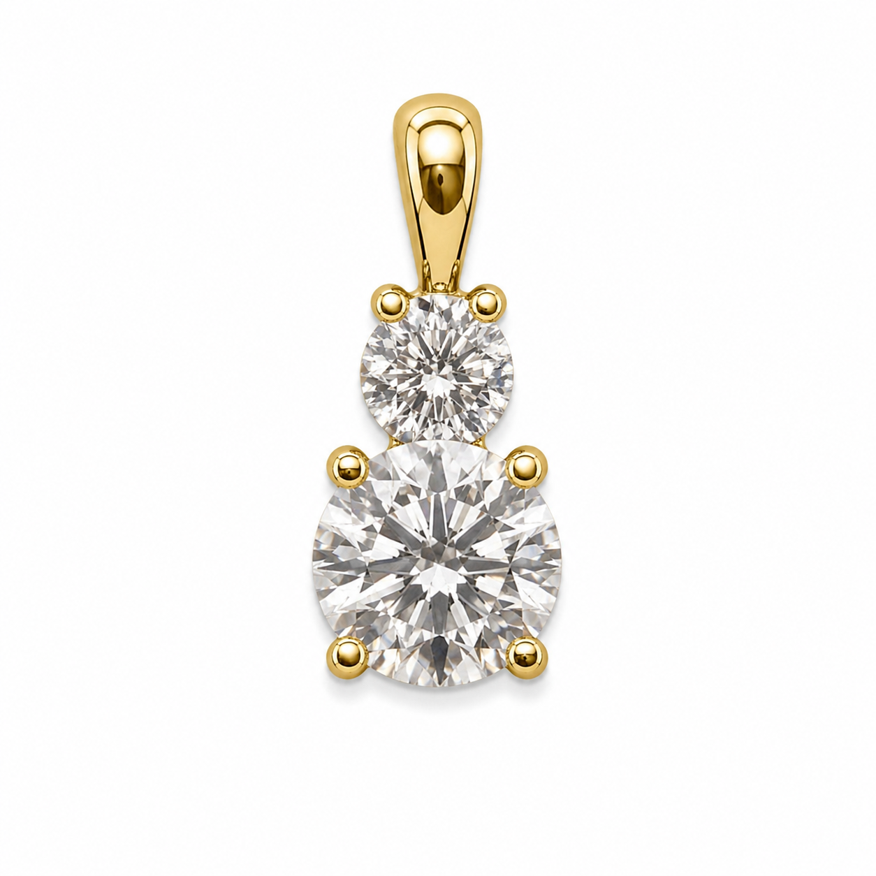 Petersen Jewels 14 kt diamantvedhæng med to labgrown diamanter i frontal produktvisning