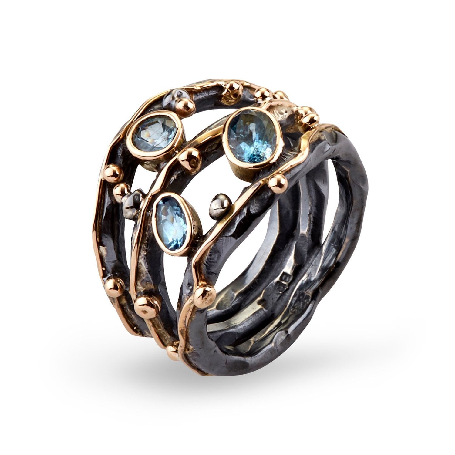 Ring Zeus Tribeca Stones Aqua, fra ByBirdie