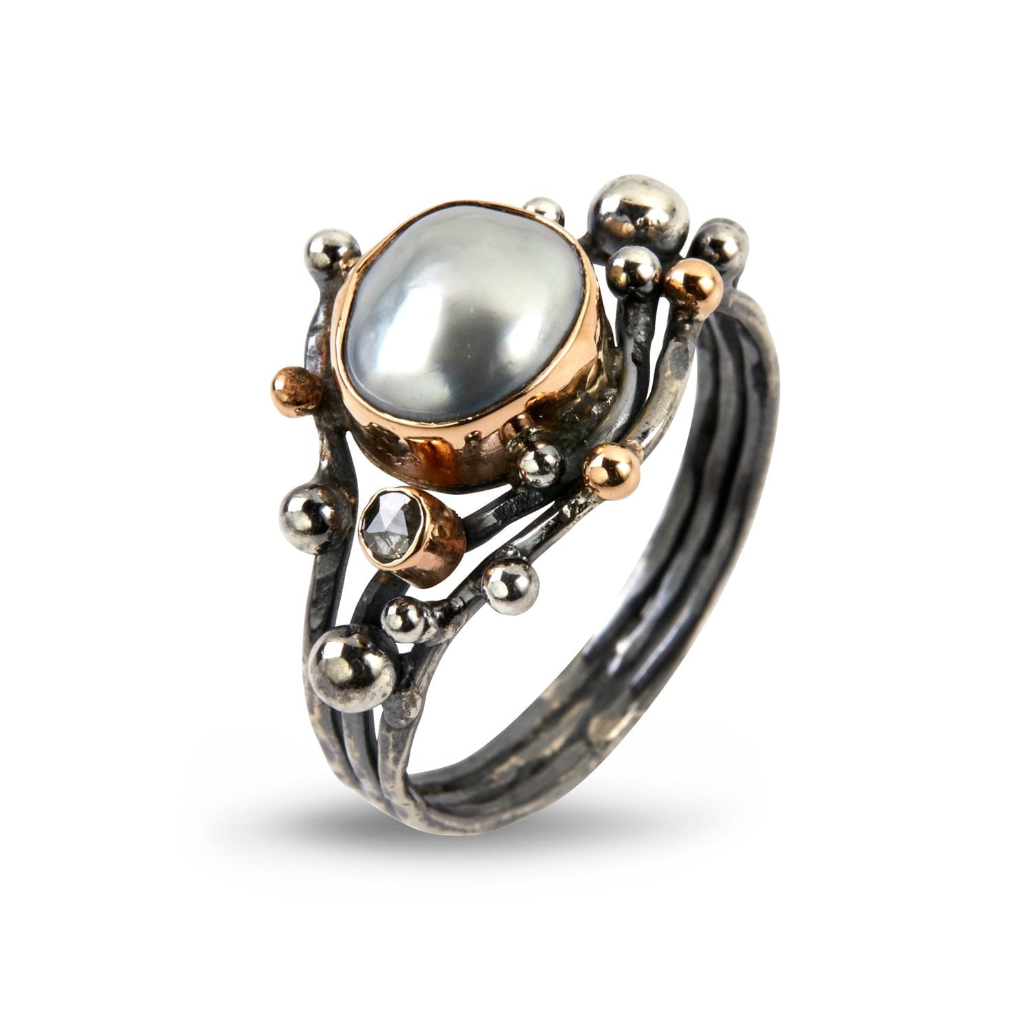 Urban Harlem Buds-3 Superior Keshi Perle Ring, fra ByBirdie