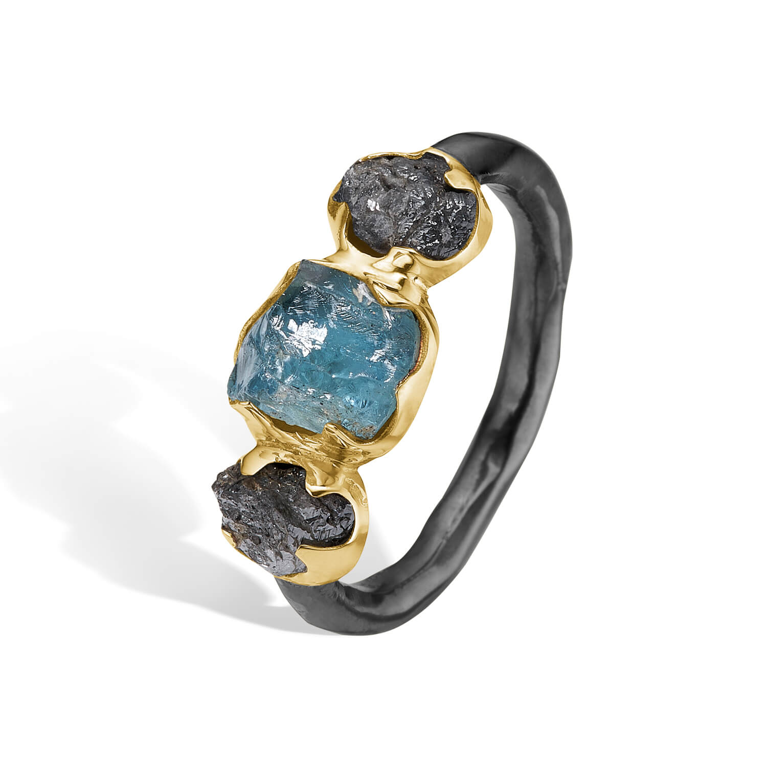 Ring Mera Raw Aqua, fra ByBirdie
