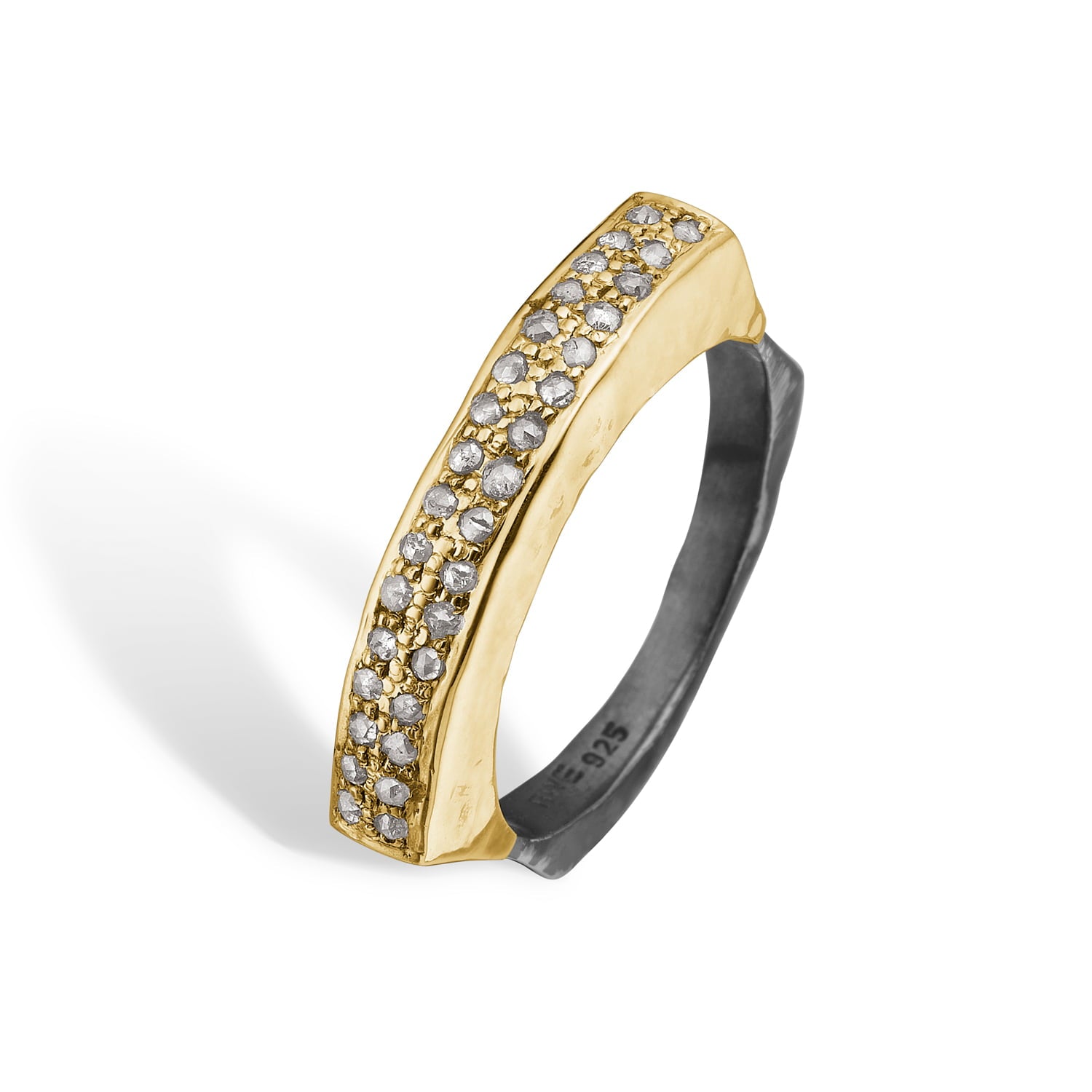Ring Manhattan Skyline Gold Pavé, fra ByBirdie