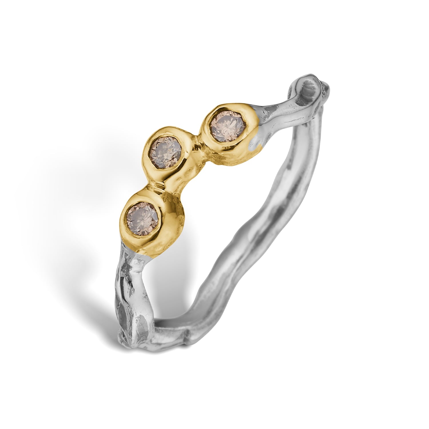 Grace Single Triple Brill Polished Ring, fra ByBirdie