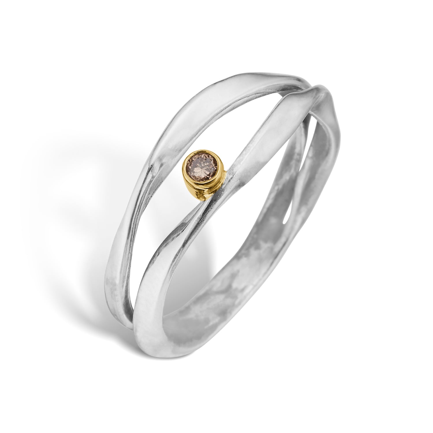 Lotus Duo Plain Ring, fra ByBirdie