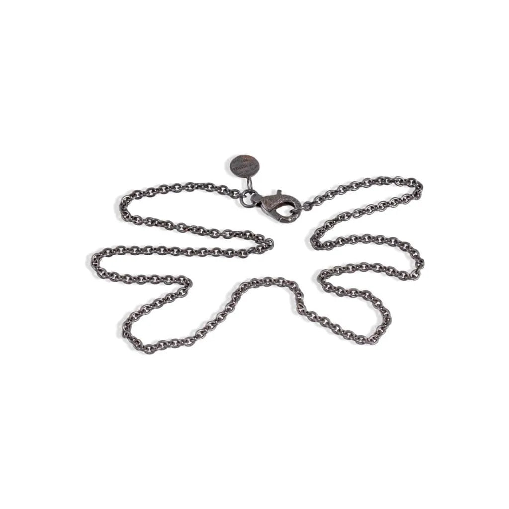 By Birdie sølvhalskæde 60 cm med håndloddet led og rå finish