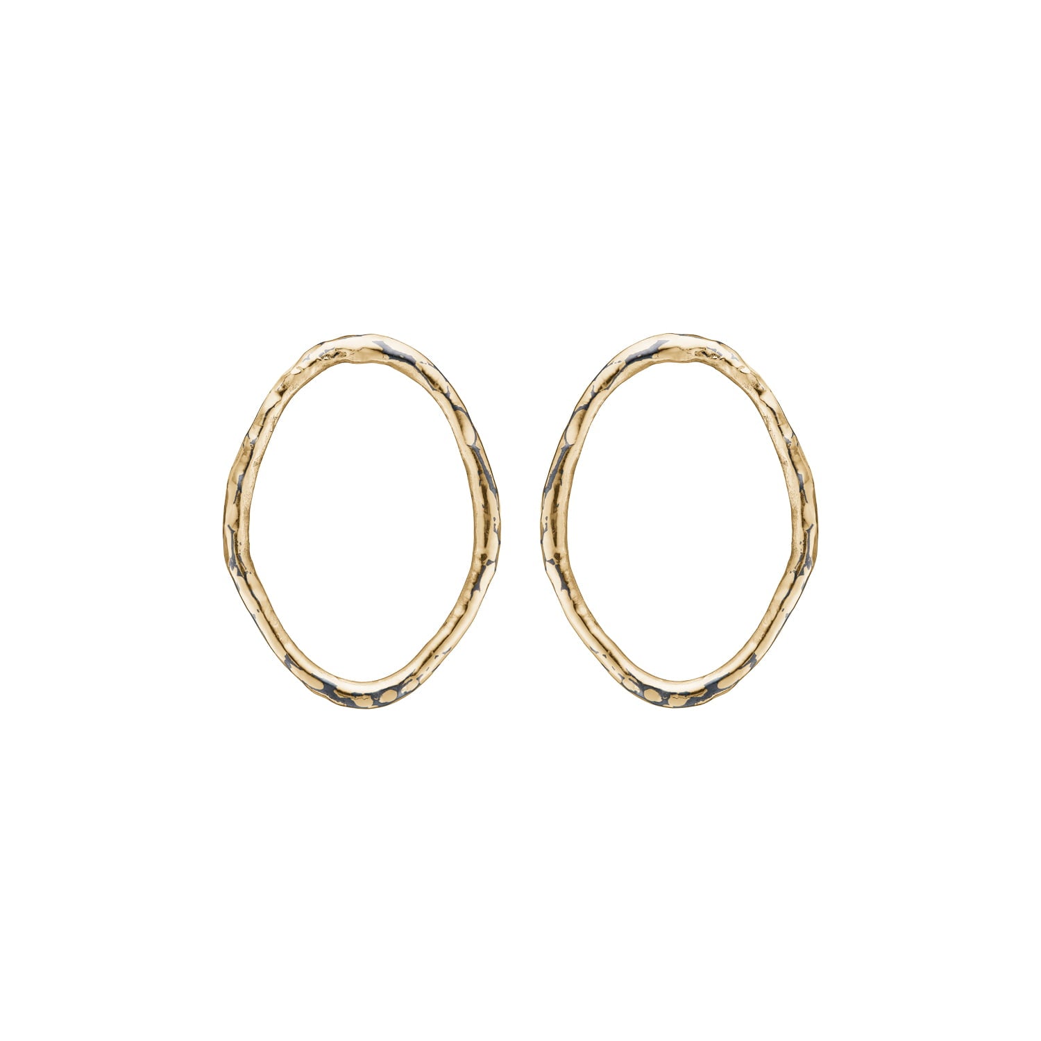 Onassis Oval Golden Plain Ørestikkere, fra ByBirdie