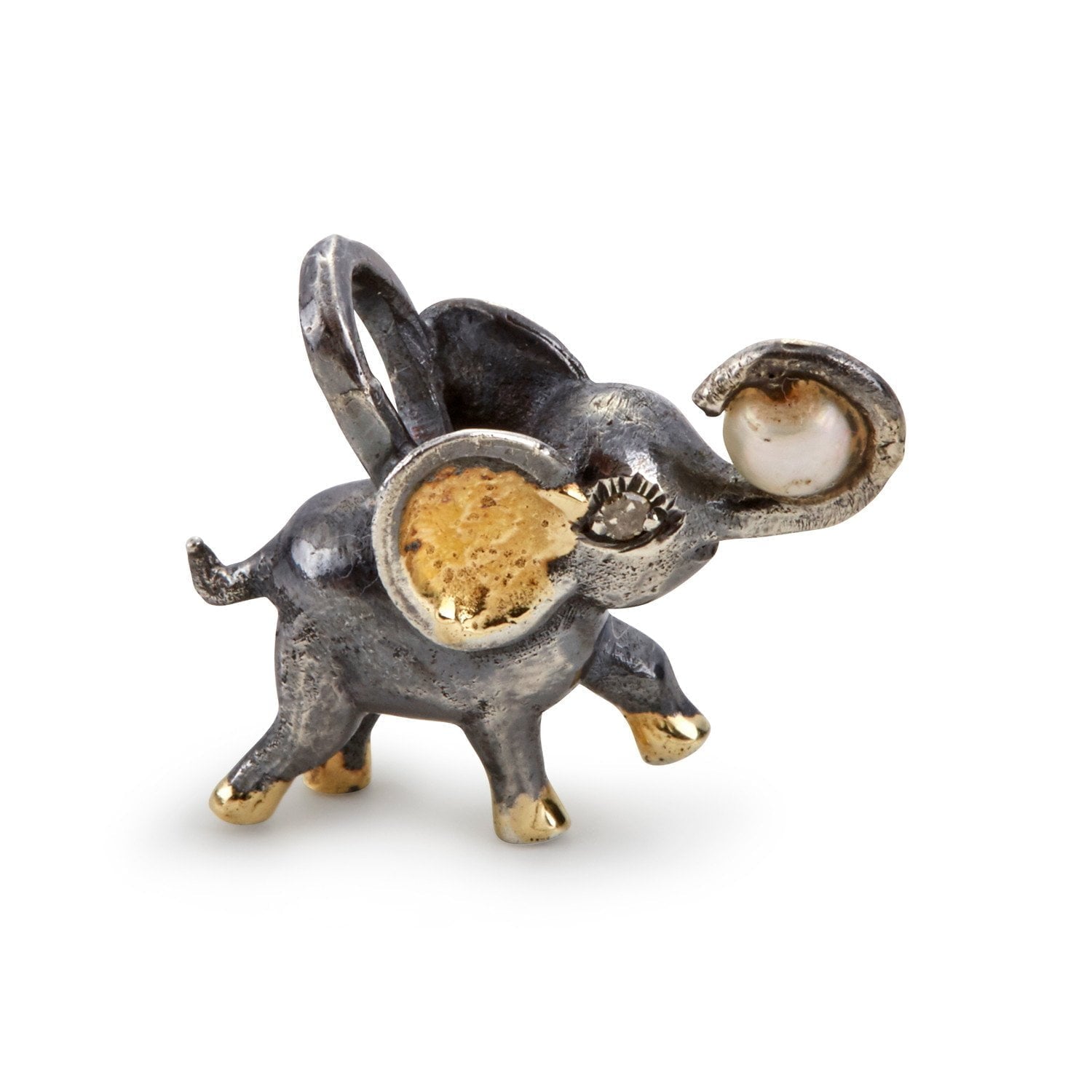 Hannibal Elefant Vedhæng, i silver; gold; diamond, fra ByBirdie