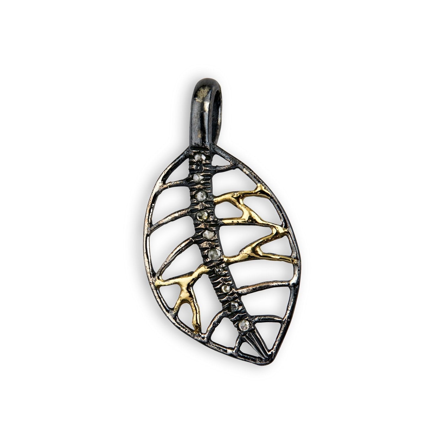 Beech Autumn Pavé Vedhæng, i gold; sterling-silver, fra ByBirdie