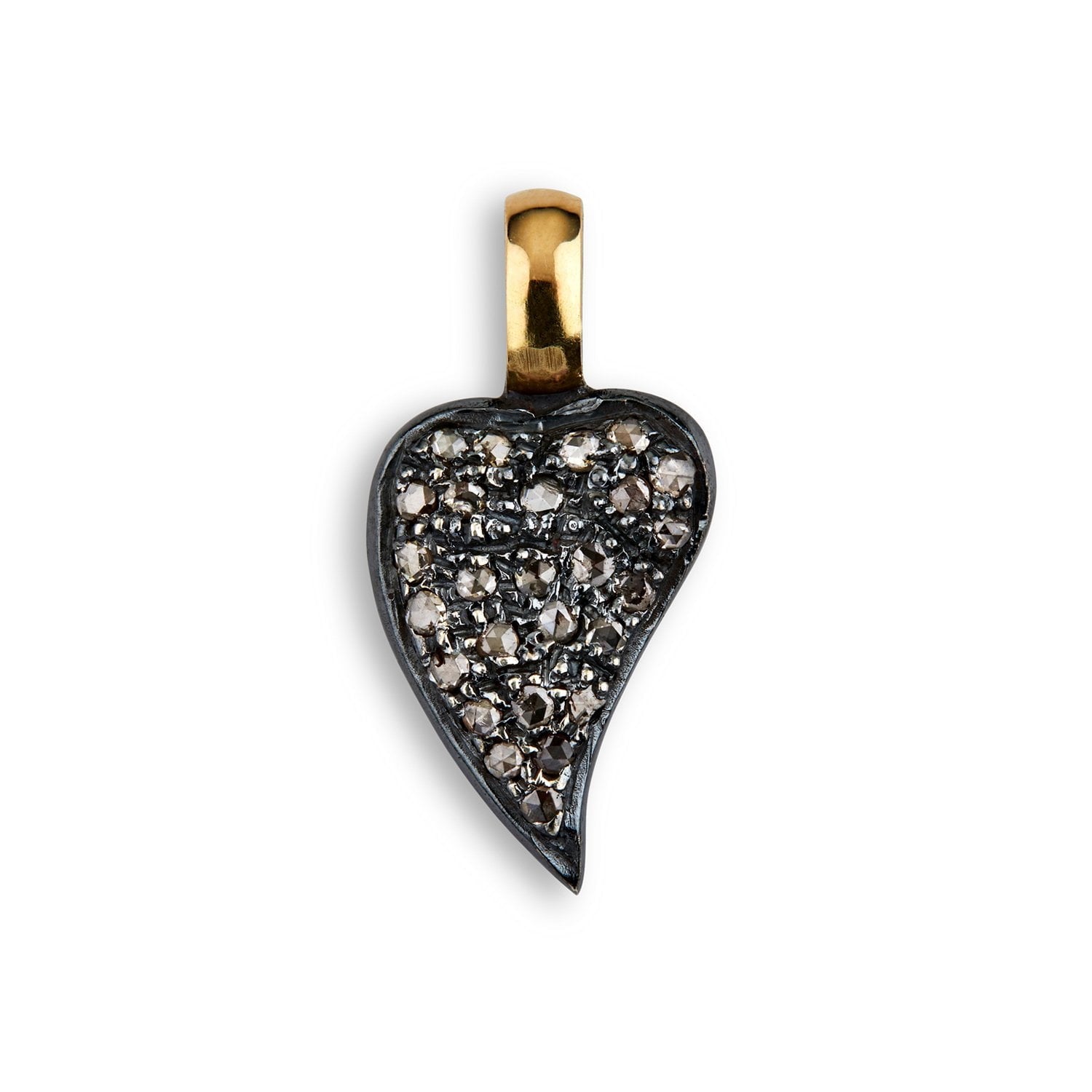 Borean Heart Pavé Vedhæng, i gold; sterling-silver, fra ByBirdie