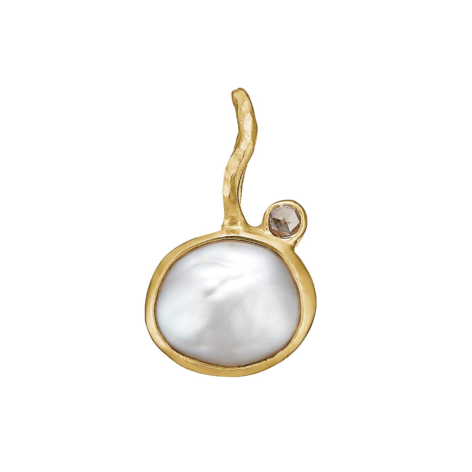 Zenith White Keshi Perle Vedhæng, i gold, til female, fra ByBirdie