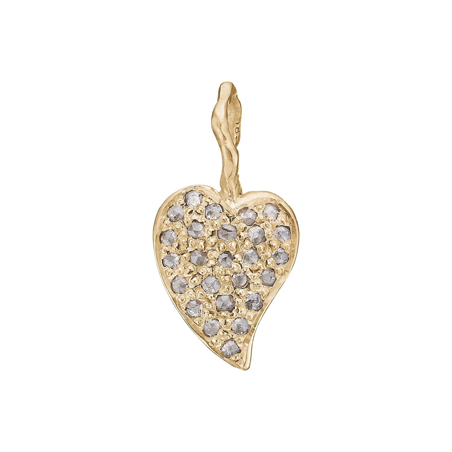 Zenith Heart Pavé Vedhæng, i gold, til female, fra ByBirdie