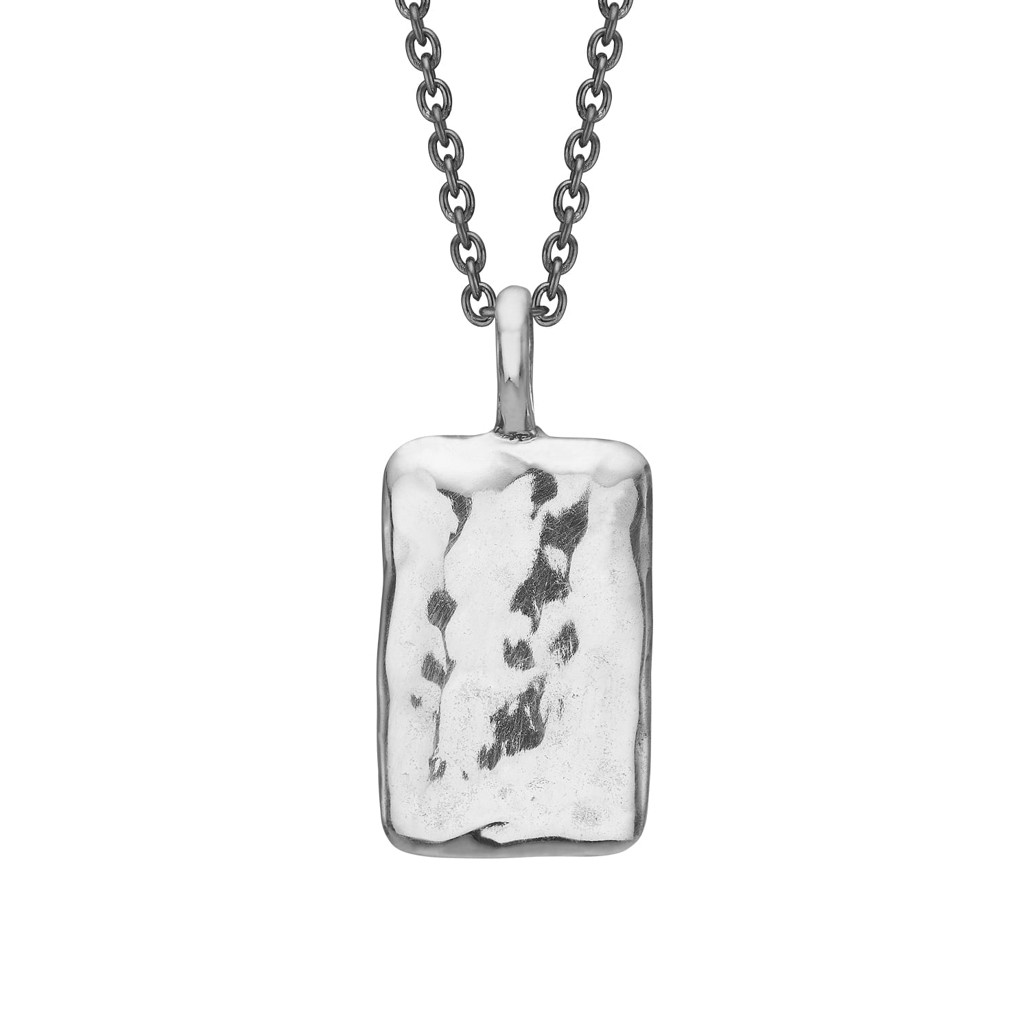 Obeliks Hammered Vedhæng, i silver, til male; unisex, fra ByBirdie