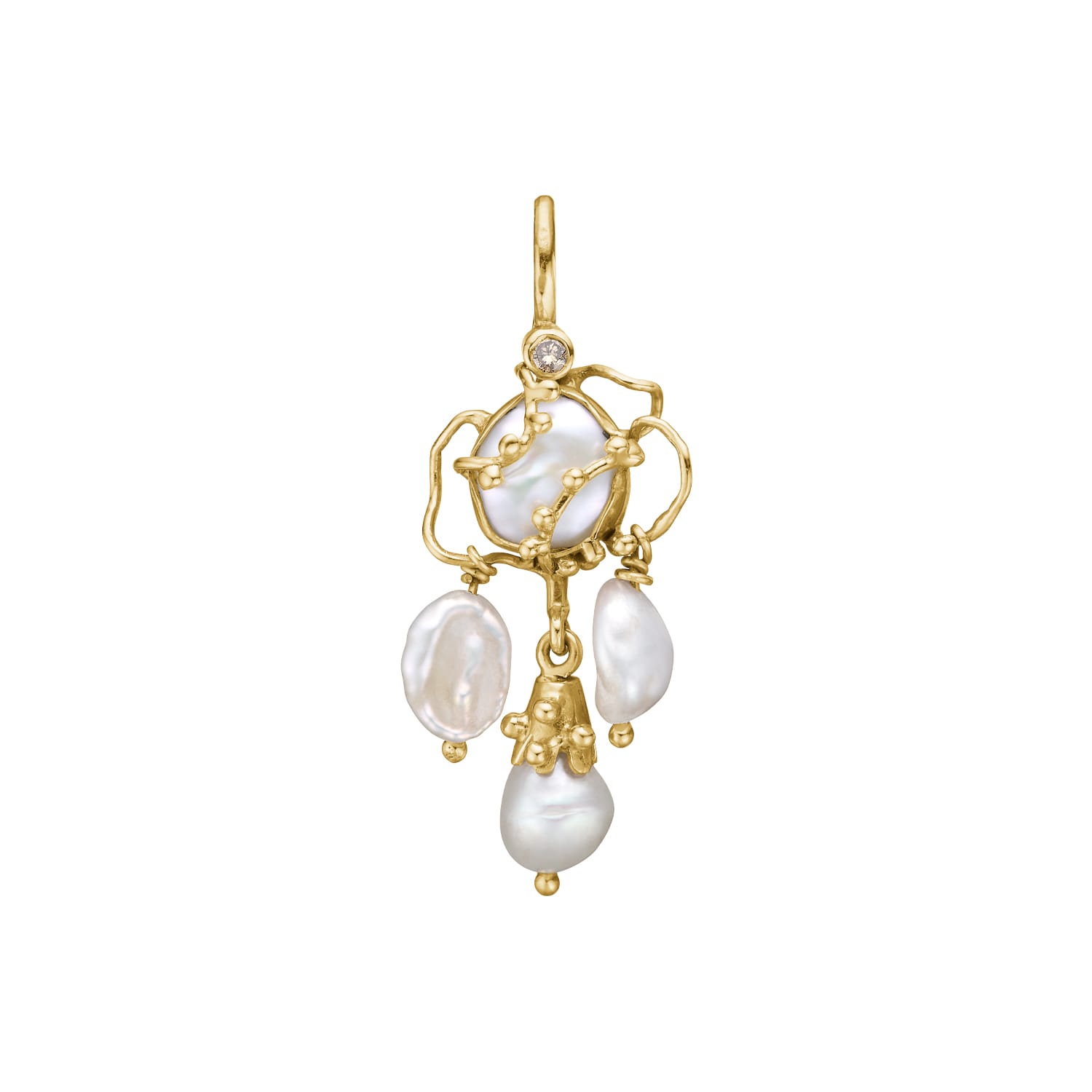 Vivid Fushion White Keshi Pearl Vedhæng, til female, fra ByBirdie