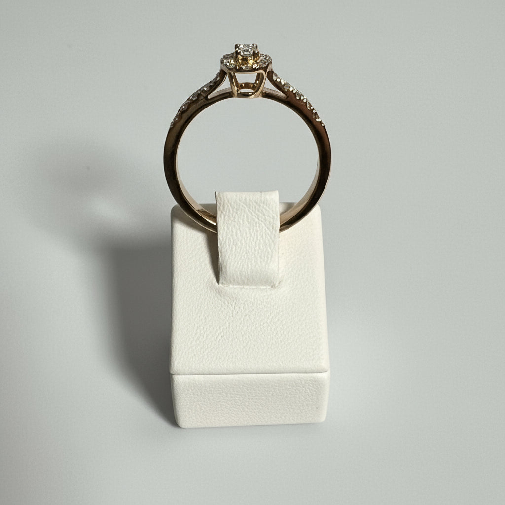 Blomster Ring M. Dia 14KT. - str 56