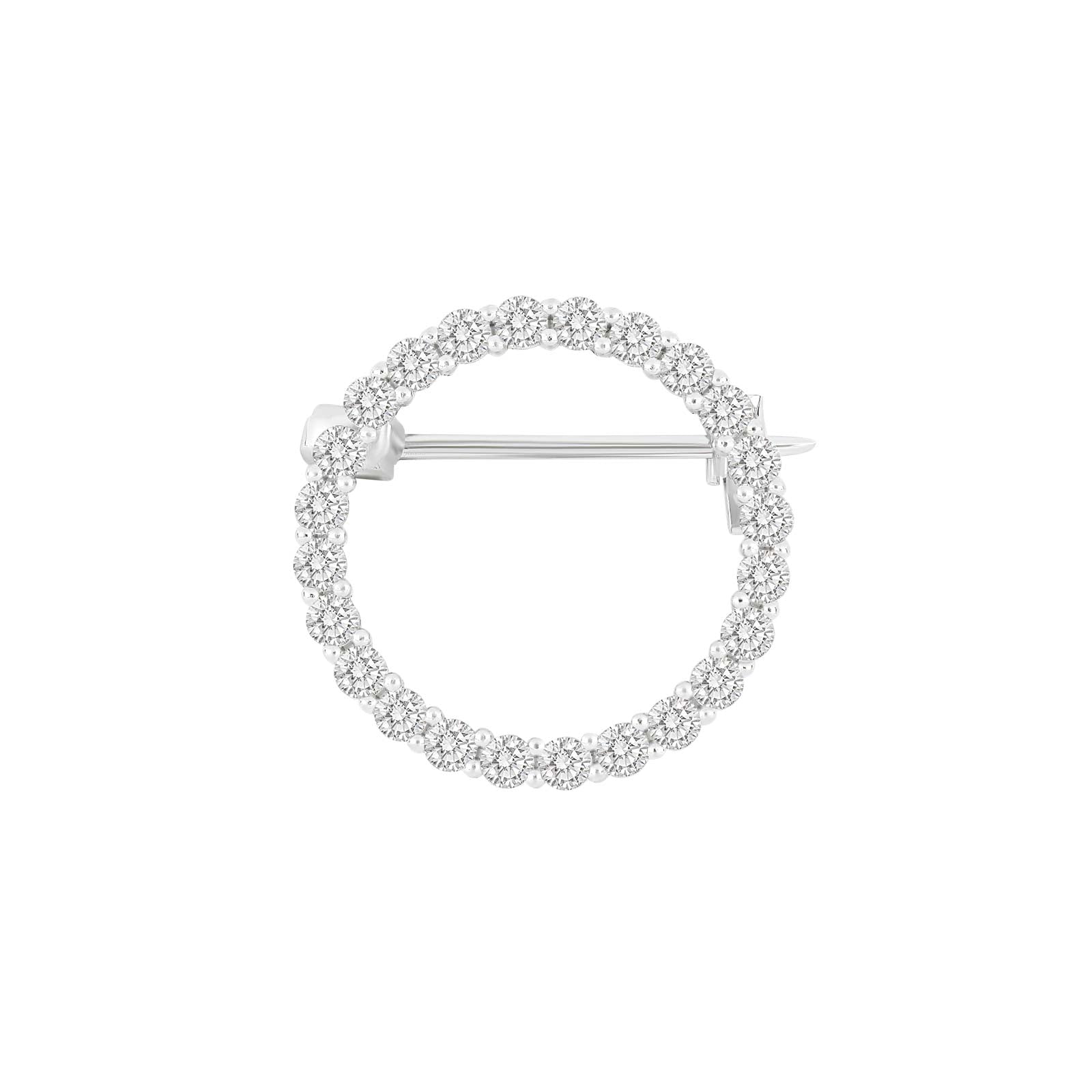 Rhd. sølvbroche cirkel 20mm OBINOR, fra Joanli Nor