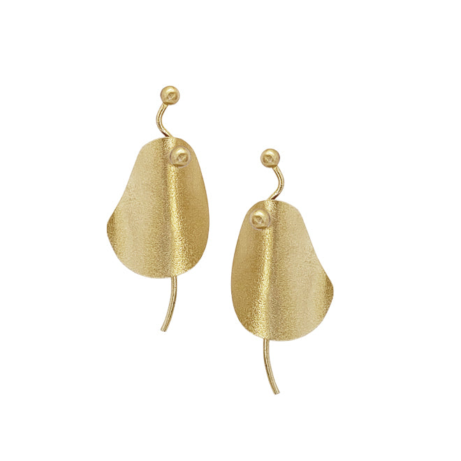 Heiring NORIA Earring XL w/silverbead & thread -Goldplated, fra Heiring