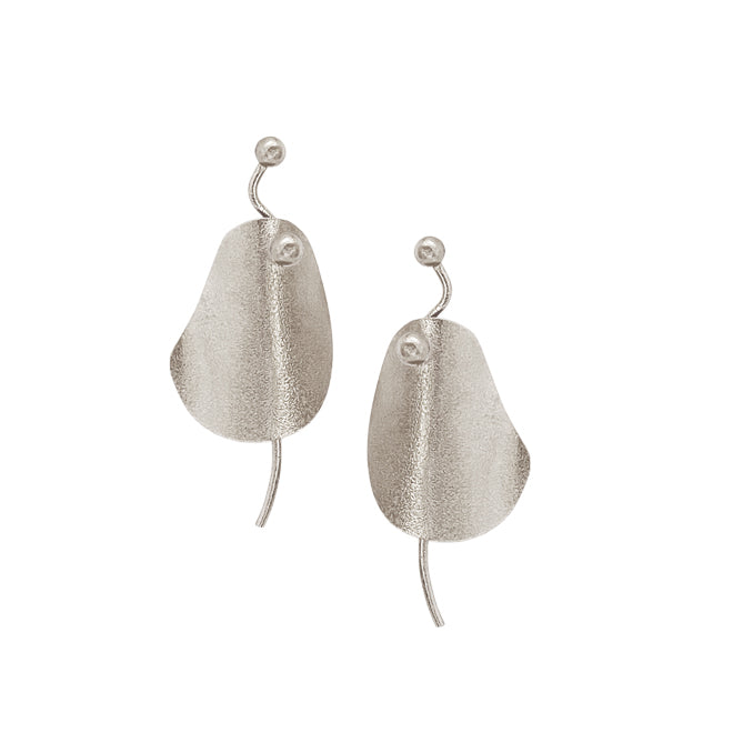 Heiring NORIA Earring XL w/silverbead & thread - Rhod., fra Heiring