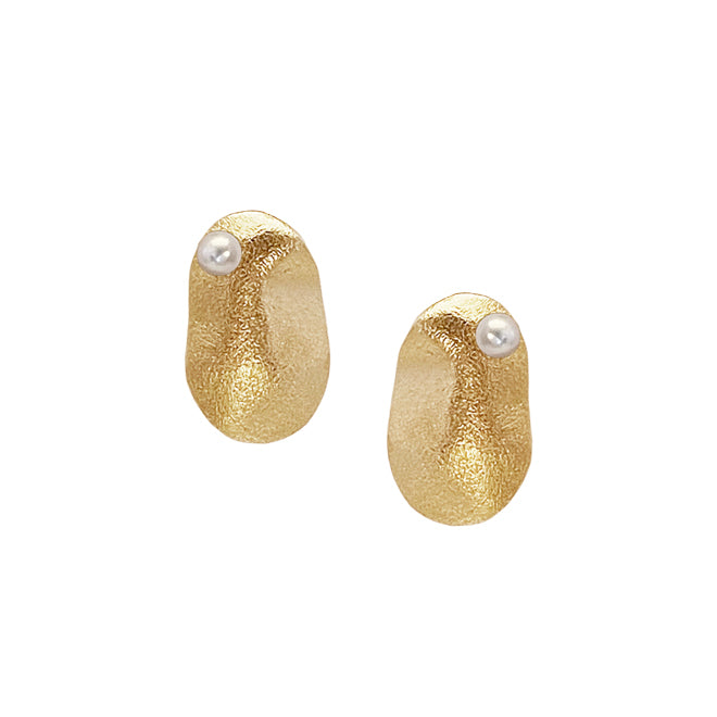 Heiring NORIA Earring XL with pearl - Goldplated, fra Heiring