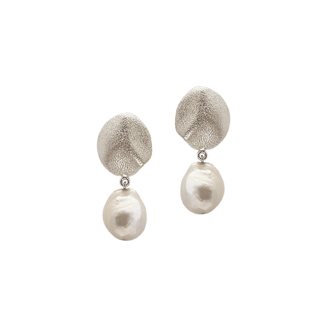 Heiring NORIA Ear clips with baroque pearl - Rhod., fra Heiring