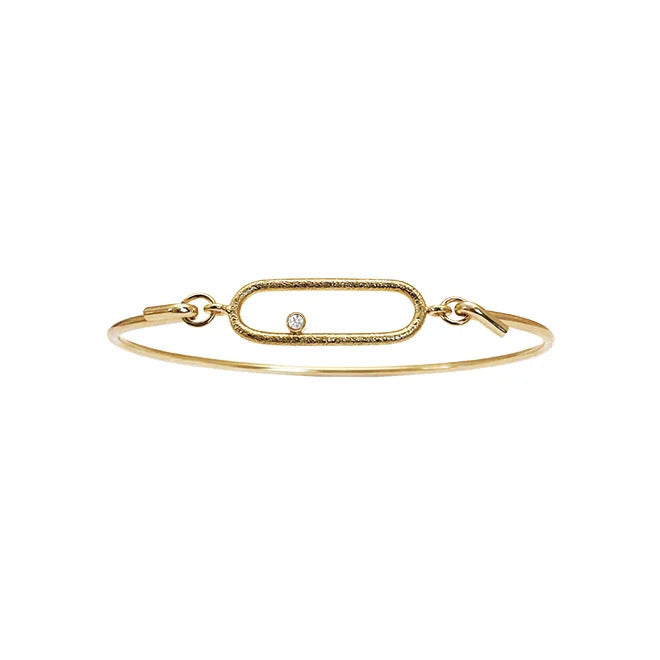 Heiring Bangle M. Elipse Top Diamant FG – Smykke i sølv fra Heiring – Varenr. 53-4-62BR-FG