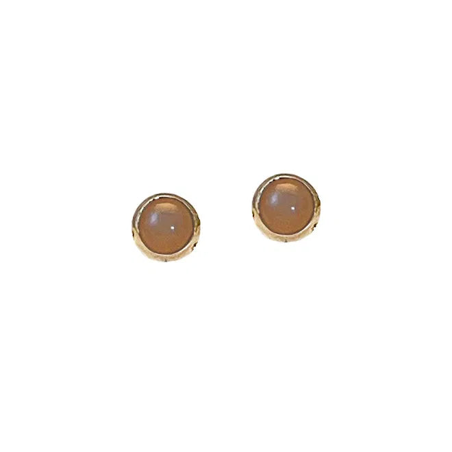 Heiring Koulè Earring with 6mm Peach moon - Goldplated, fra Heiring