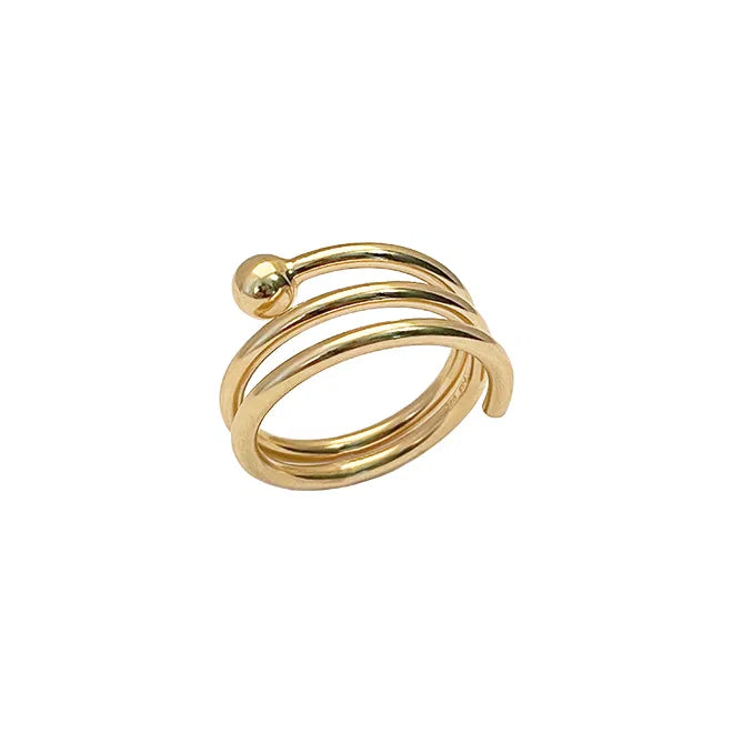Heiring LOOP Ring 2mm with 2R & bullet - Goldplated, fra Heiring