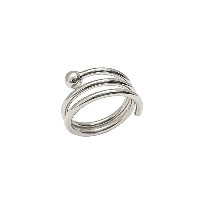 LOOP Ring 2mm with 2R & bullet - Rhod., fra Heiring