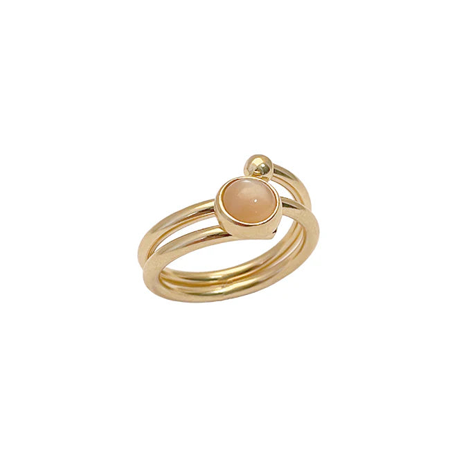 Heiring LOOP ring med Peach moon, i gold; silver, til unisex, fra Heiring