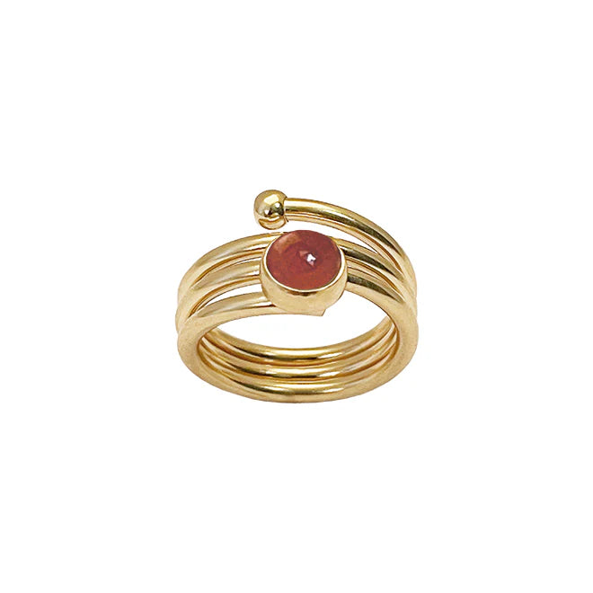 Heiring LOOP ring med agat, i gold; silver, til unisex, fra Heiring