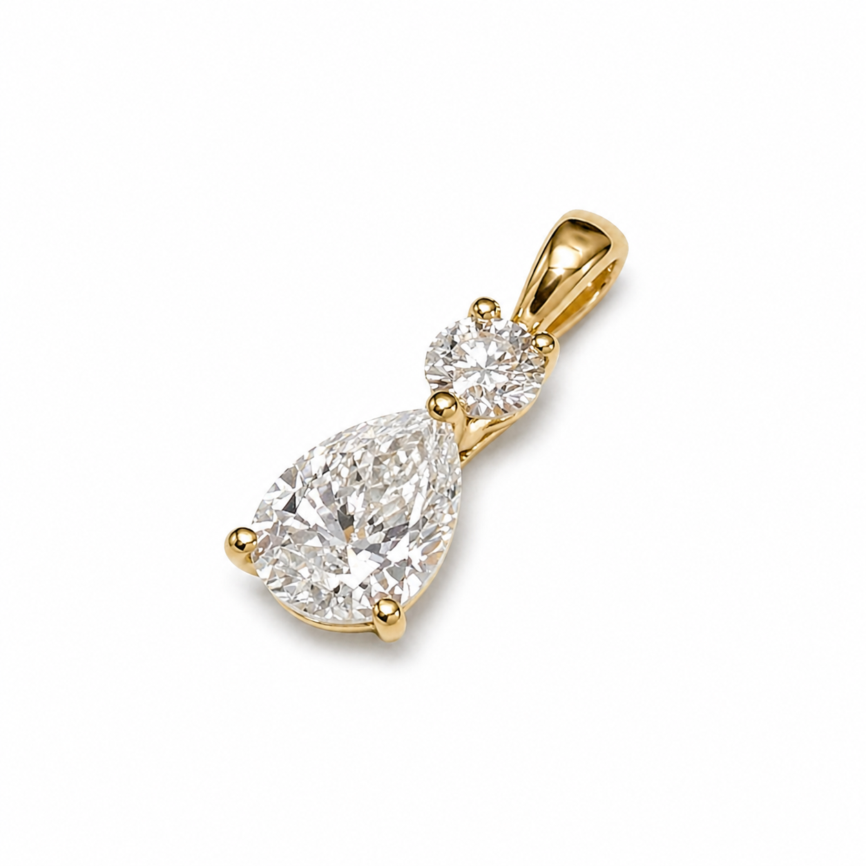 Starlight lab. diamond - 14kt Pear cut vedhæng 0,20+1,00ct