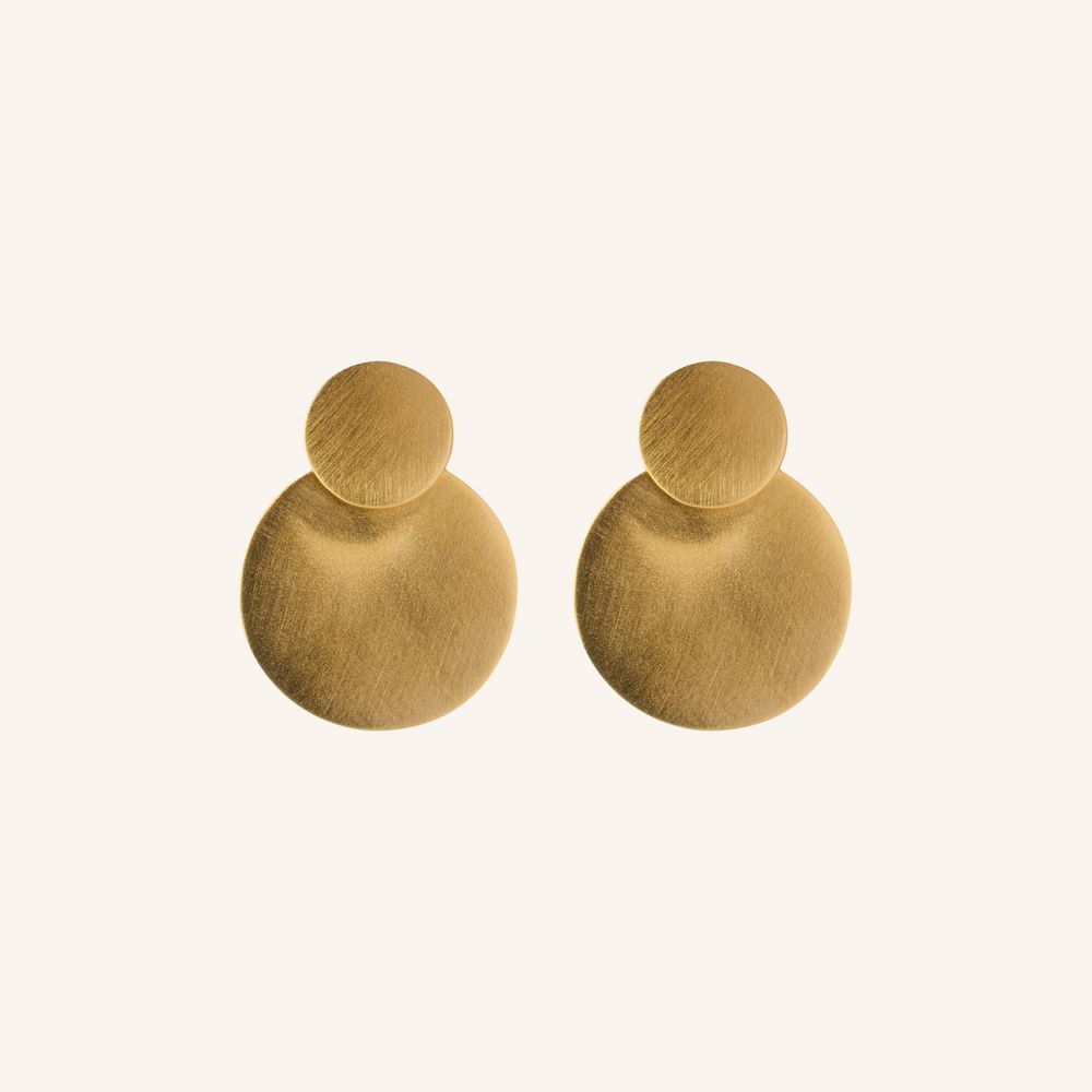 Pernille Corydon - Double Coin Earrings - GP, fra Pernille Corydon
