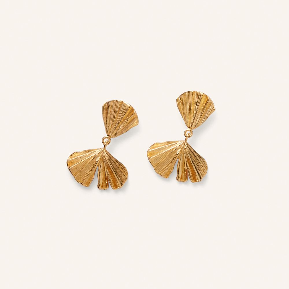 Pernille Corydon Autumn Leaf Earrings Forgyldt