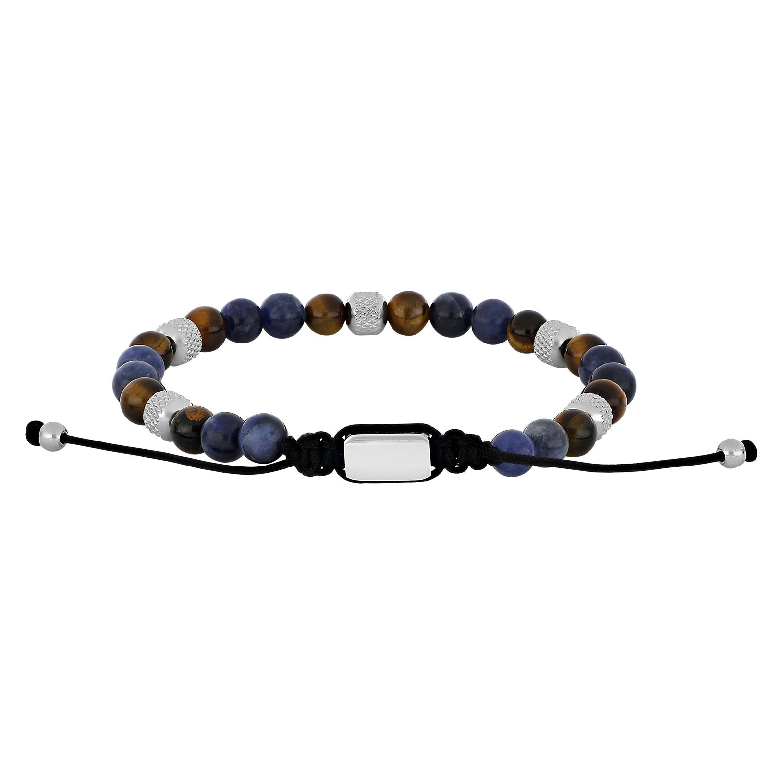 SON armbånd sodalite/yellow tiger eye og stål 6mm, fra SON of NOA