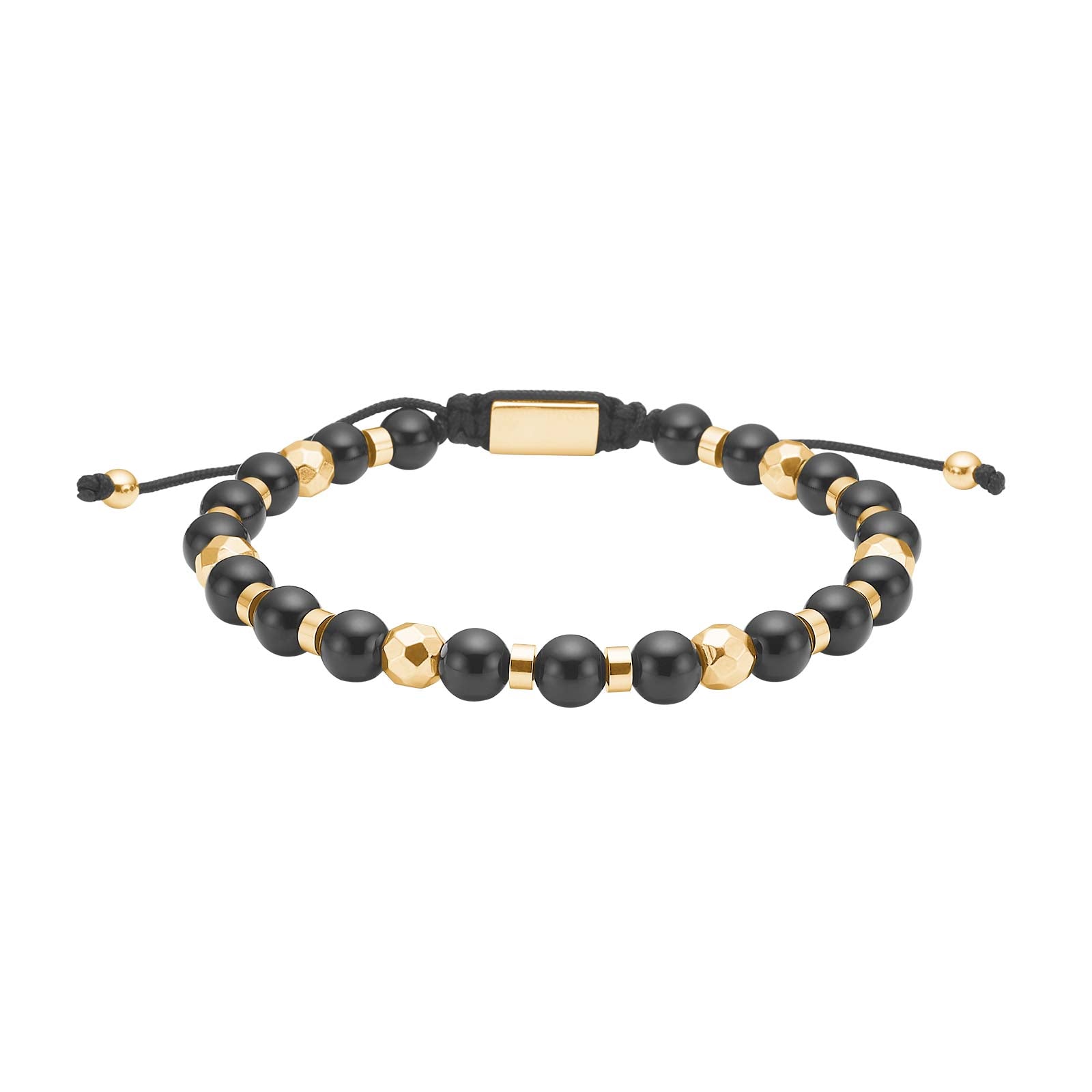 SON armbånd black agate og IP gold, fra SON of NOA