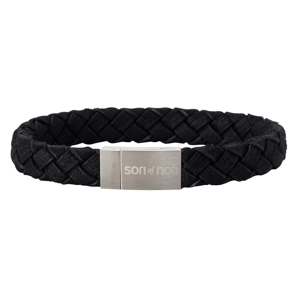 SON armbånd sort kalveskind 23cm 10mm 23, fra SON of NOA