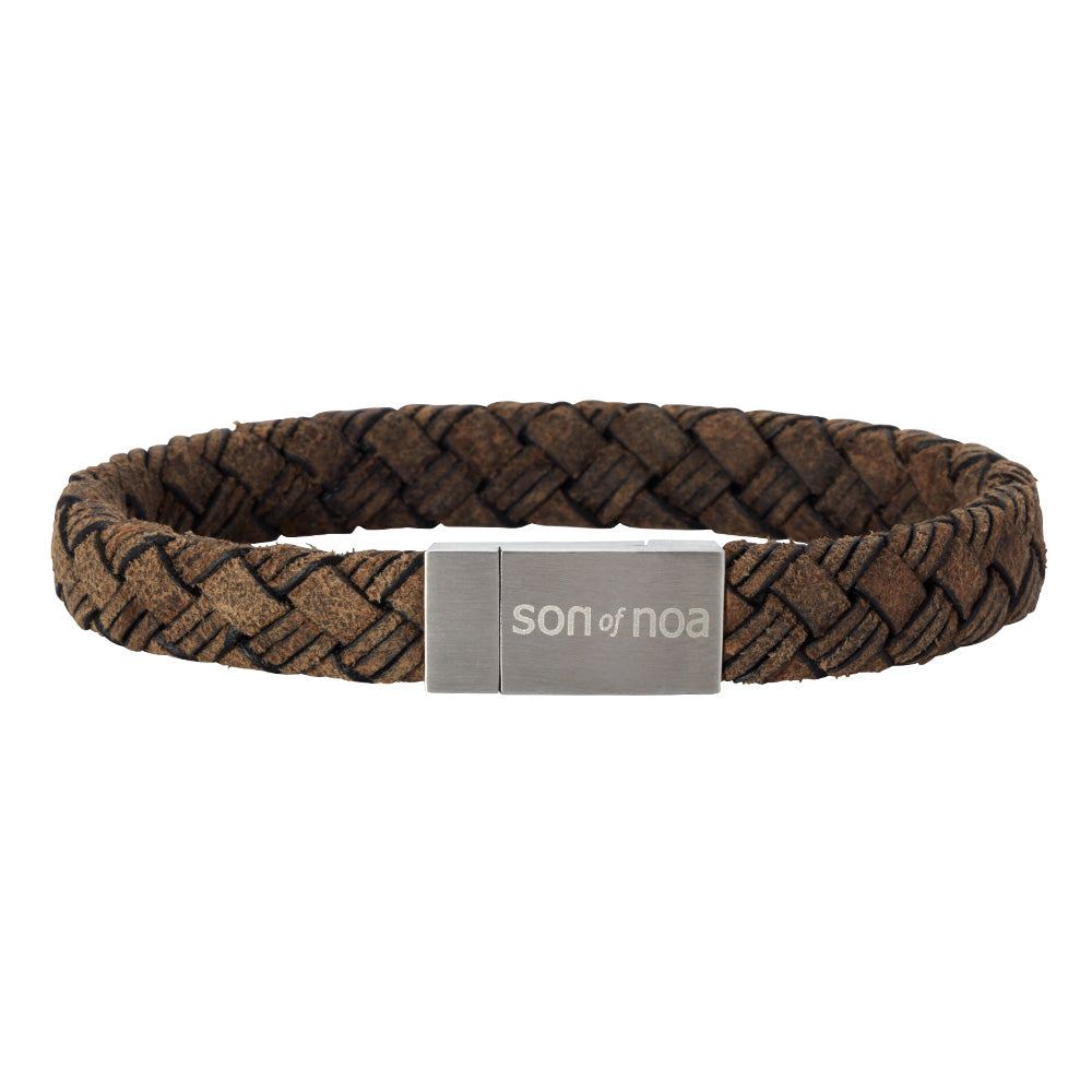 SON armbånd mørkebrun kalveskind 23cm 10mm 23, fra SON of NOA
