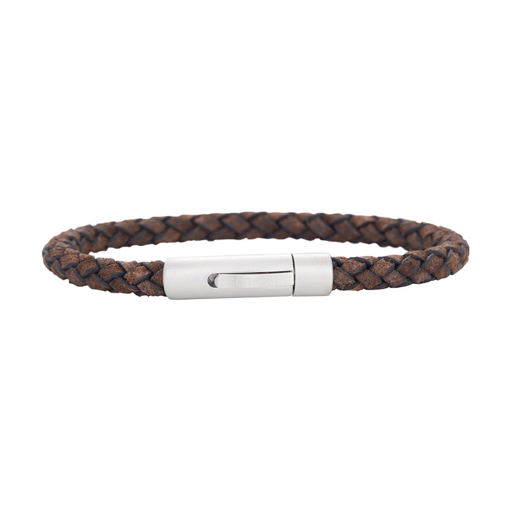 SON armbånd mørkebrun kalveskind 19cm 19 – Armbånd i sølv fra SON of NOA – Varenr. '80970089219
