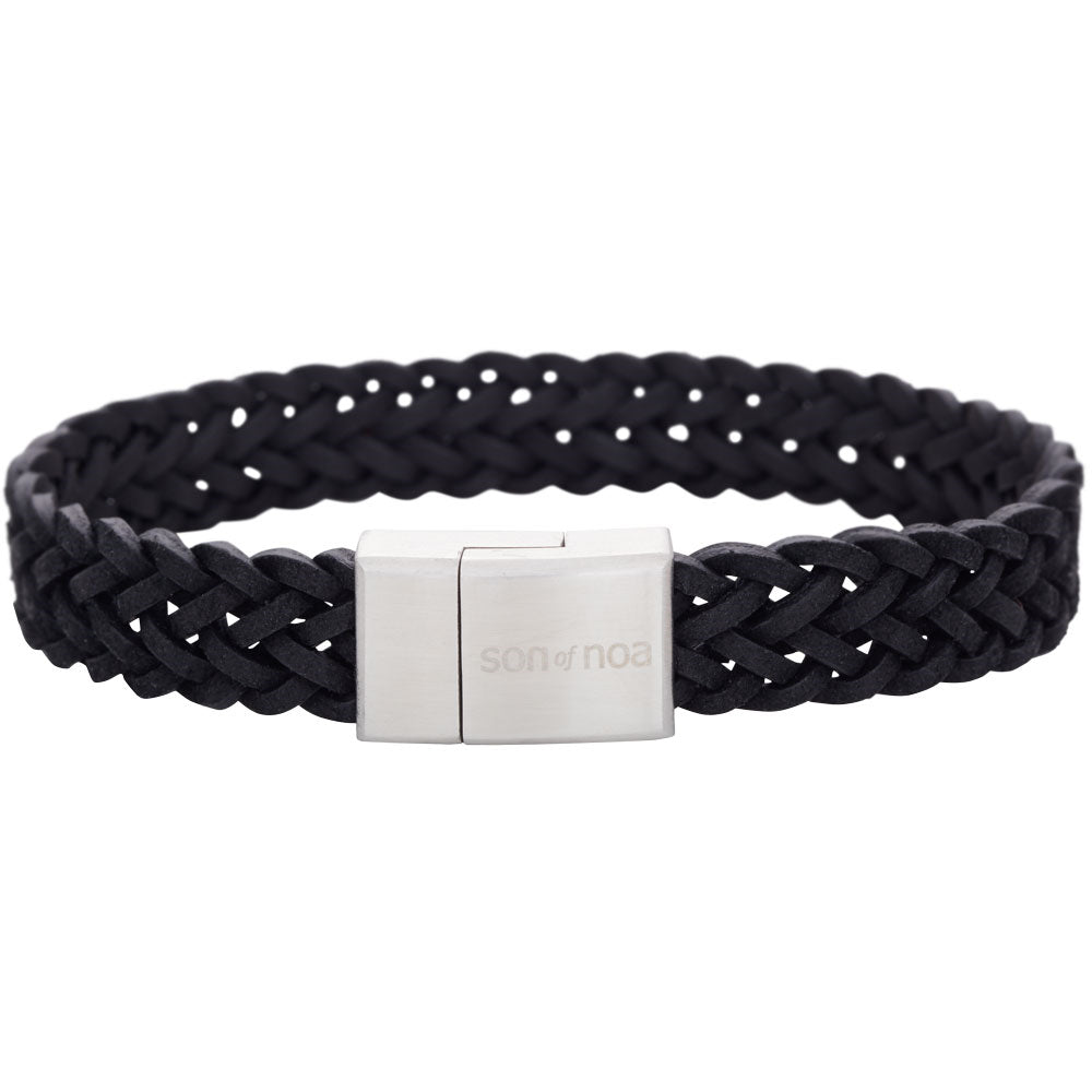 SON armbånd sort kalveskind 21cm 21 – Armbånd i sølv fra SON of NOA – Varenr. '80970119121