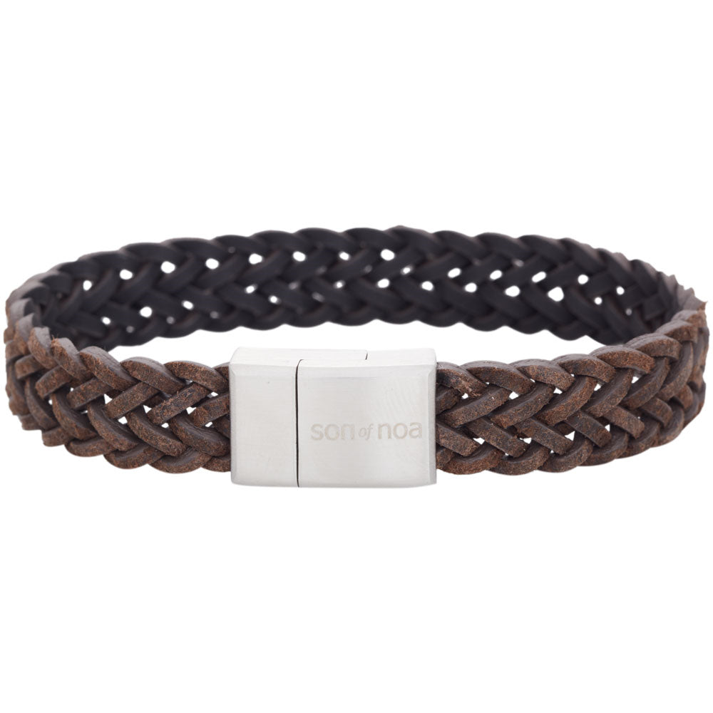 SON armbånd mørkebrun kalveskind 19cm 19 – Armbånd i sølv fra SON of NOA – Varenr. '80970119219