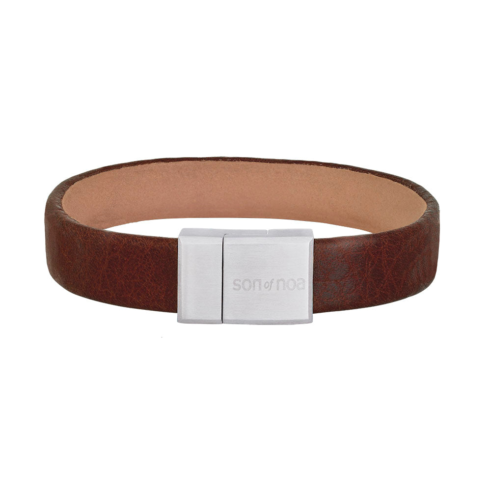 SON armbånd brun kalveskind 23cm 12mm 23 – Armbånd i sølv fra SON of NOA – Varenr. '80970159223