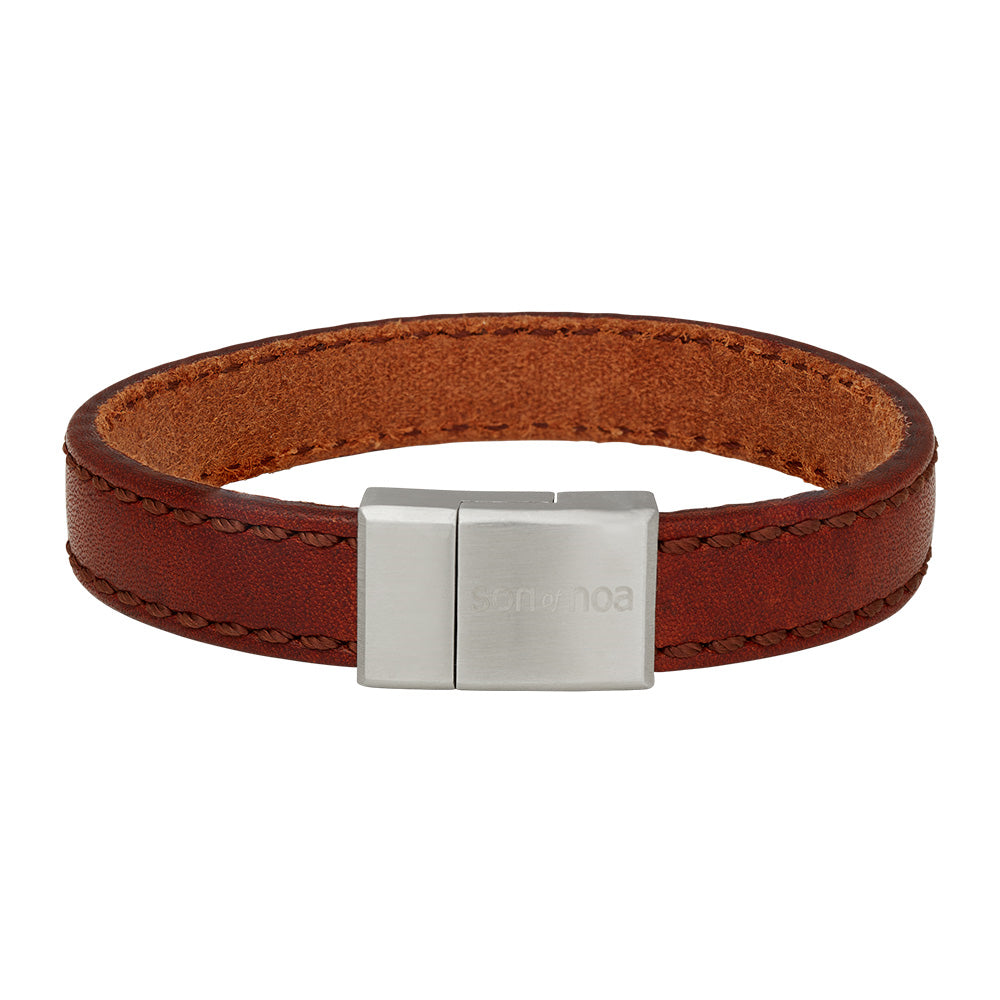 SON armbånd brun kalveskind 19cm 12mm 19, fra SON of NOA