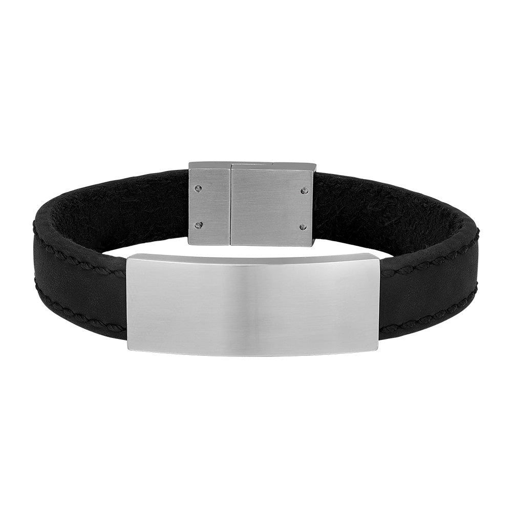 SON armbånd sort kalveskind 19cm 12mm 19, fra SON of NOA