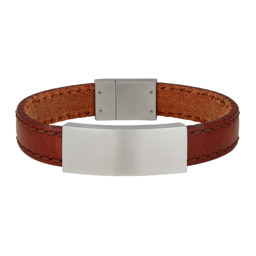 SON armbånd brun kalveskind 19cm 12mm 19, fra SON of NOA