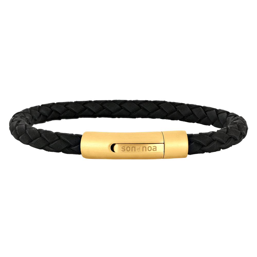 SON armbånd sort kalveskind 21cm IPG 21, fra SON of NOA